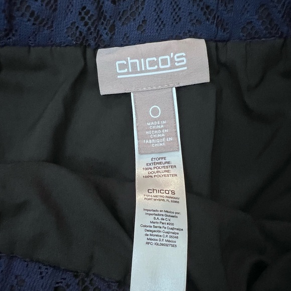 Chico's Womens Lace Lined  Elastic Waist Casual Pull On Pants (XS) 0 Blue - Picture 4 of 6